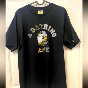 BNWOT BAPE Military Crazy College T-Shirt Black Men’s Size L
